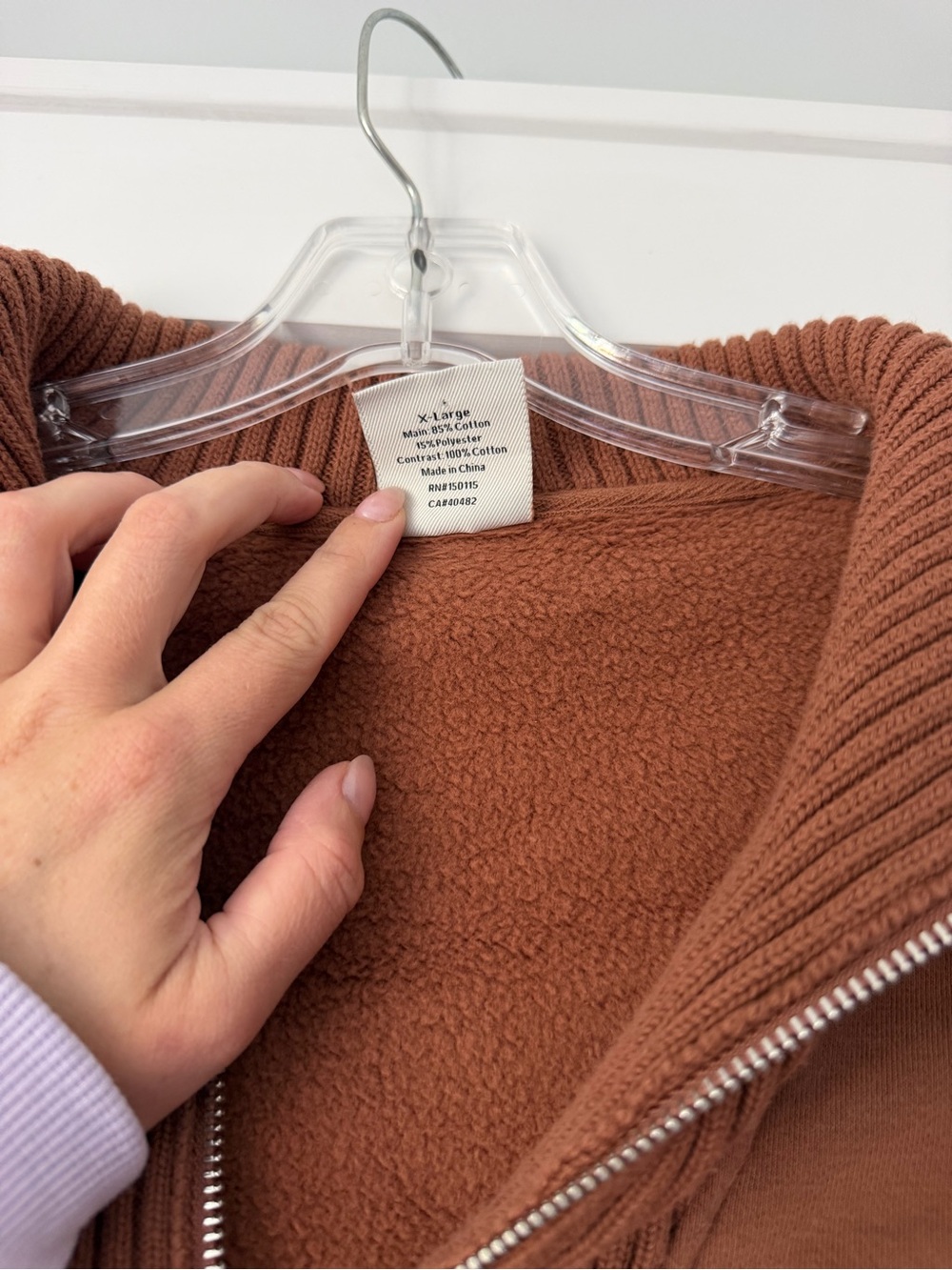 Varley Zip-Front Pullover in Warm Rust - Picture 3 of 5